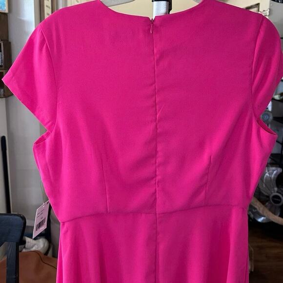 Alexis Admor Women’s Lily High Slit Midi Dress Sz 12 Fuchsia Pink Career  NWT - Picture 6 of 7